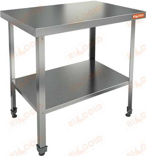 Стол центральный с полкой (каркас из метал. оцинк. уголка, столешница – из 430 стали) 900х700х850h НСО-9/7П ЭЦ