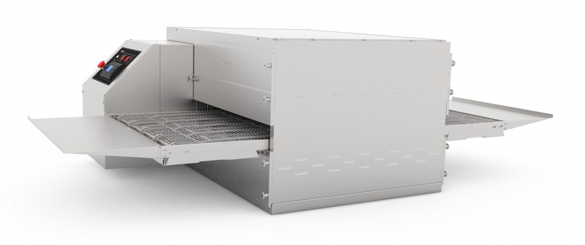 Печь электрическая для пиццы ПЭК-600, конвейерная, 1 камера 770x693,5x88 мм, +70…+315 С, размеры конвейера 1465х652 мм, 2131x1194x612 мм, 19,073 кВт, 400В, без крыши, без основания - для установки в 2 яруса